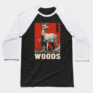 Vintage Deer and Baby in Forest Woods T-Shirt Baseball T-Shirt