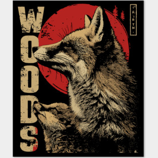Fox and Baby in the Woods Vintage Animal Art T-Shirt Posters and Art