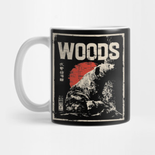 Retro Grizzly Bear and Cub Forest Woods T-Shirt Mug