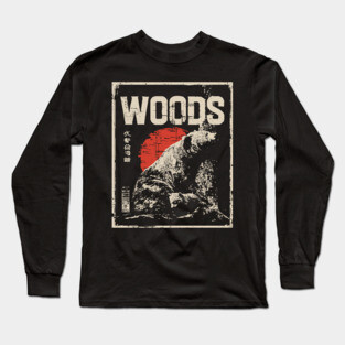Retro Grizzly Bear and Cub Forest Woods T-Shirt Long Sleeve T-Shirt