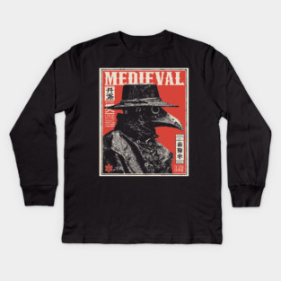 Medieval Plague Doctor Japanese Style T-Shirt Kids Long Sleeve T-Shirt