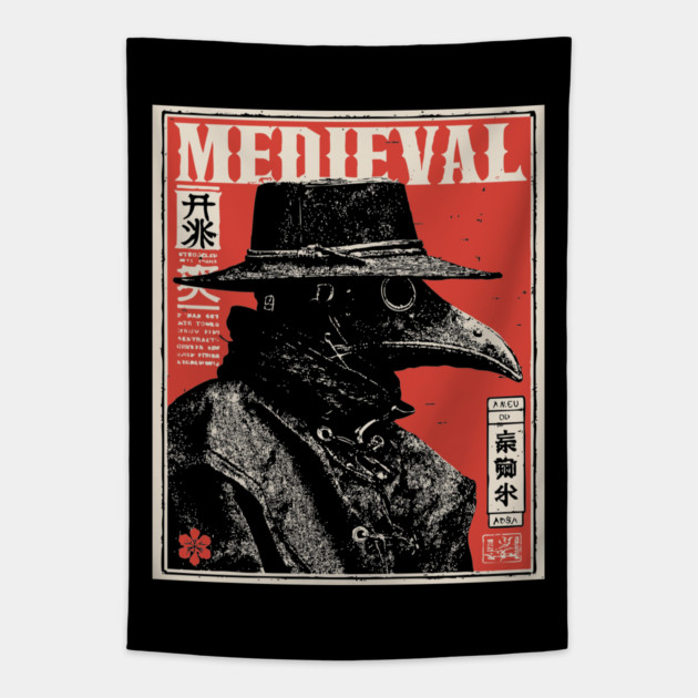 Medieval Plague Doctor Japanese Style T-Shirt Tapestry by TuncGK