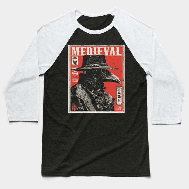 Medieval Plague Doctor Japanese Style T-Shirt Baseball T-Shirt by TuncGK