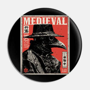 Medieval Plague Doctor Japanese Style T-Shirt Pin