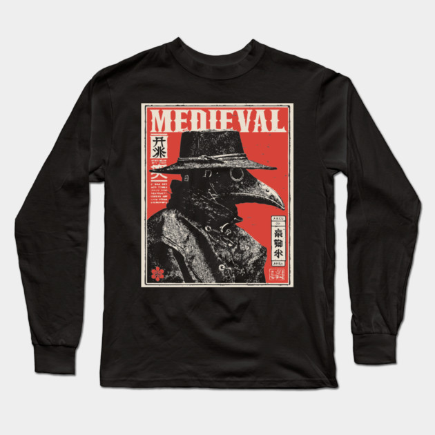 Medieval Plague Doctor Japanese Style T-Shirt Long Sleeve T-Shirt by TuncGK