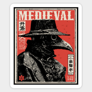 Medieval Plague Doctor Japanese Style T-Shirt Sticker