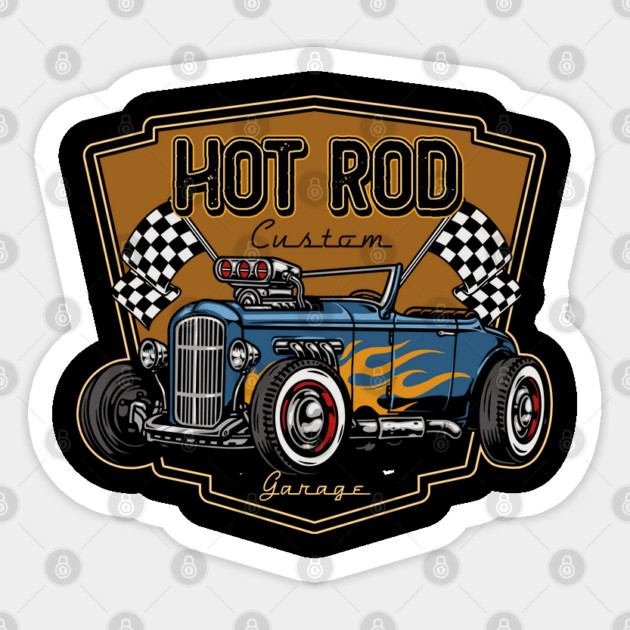 Hot Rod Custom Garage Sticker by Timeless Chaos