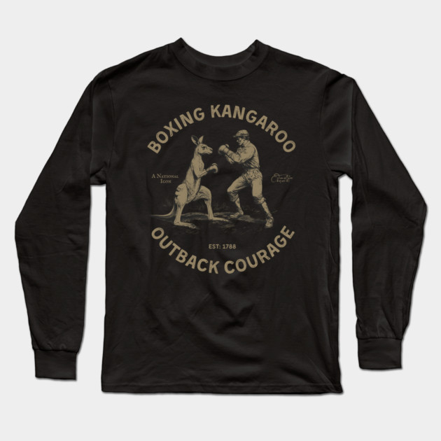 Boxing Kangaroo Outback Courage Long Sleeve T-Shirt by Timeless Chaos
