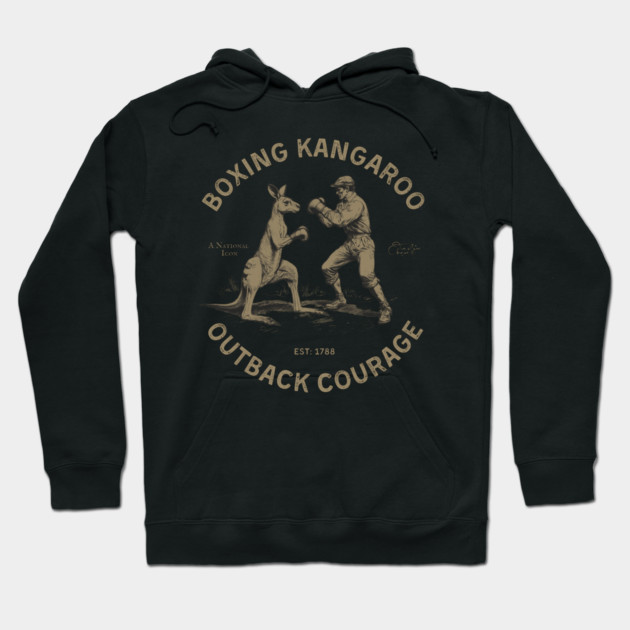 Boxing Kangaroo Outback Courage Hoodie by Timeless Chaos