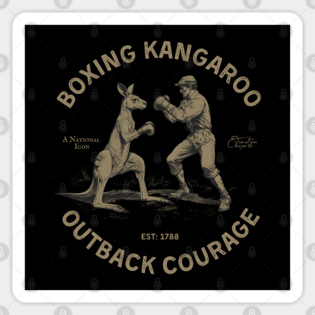 Boxing Kangaroo Outback Courage Sticker by Timeless Chaos