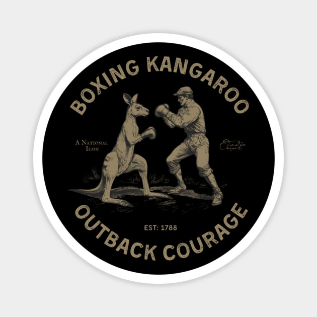 Boxing Kangaroo Outback Courage Magnet by Timeless Chaos