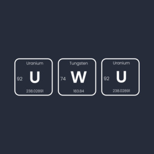 Uwu (U-W-U) Periodic Table Elements Wordplay Spelling Chemistry Science T-Shirt
