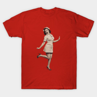 Silly Vintage Nurse Pinup Girl T-Shirt
