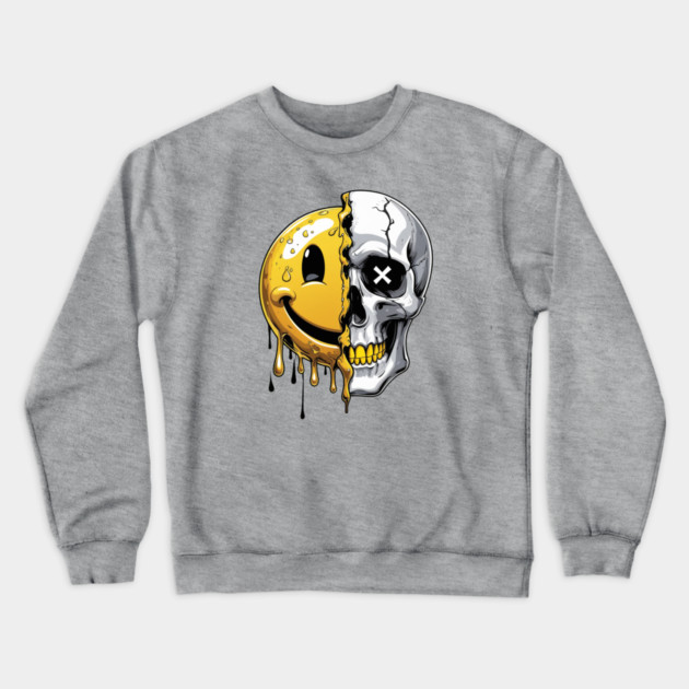 Melting Smiley Skull Crewneck Sweatshirt by UrbanLifeApparel