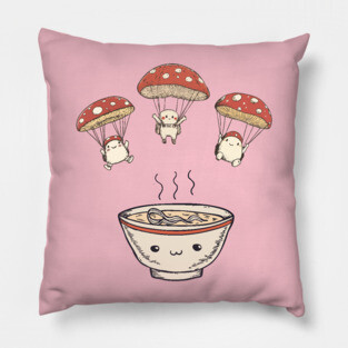 Kawaii Mushroom Soup - Reinforcement Arriving Pillow
