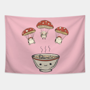 Kawaii Mushroom Soup - Reinforcement Arriving Tapestry