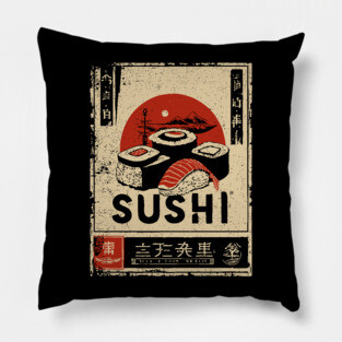 Sushi Poster - Japanese Style Ukiyo-e Pillow