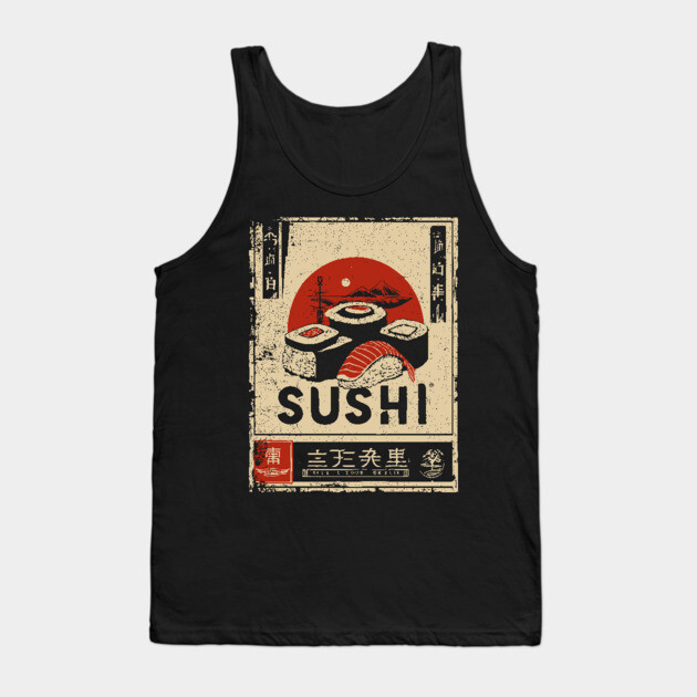 Sushi Poster - Japanese Style Ukiyo-e Tank Top by TuncGK