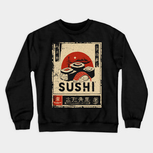 Sushi Poster - Japanese Style Ukiyo-e Crewneck Sweatshirt