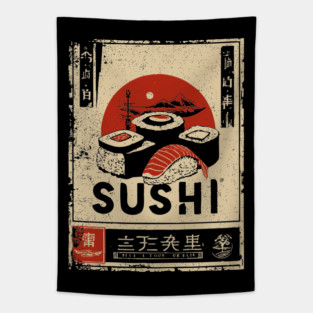 Sushi Poster - Japanese Style Ukiyo-e Tapestry