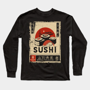 Sushi Poster - Japanese Style Ukiyo-e Long Sleeve T-Shirt