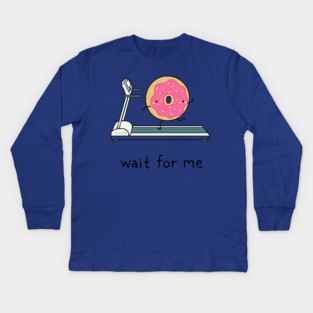 Cute Kawaii Donut - Wait for Me Kids Long Sleeve T-Shirt