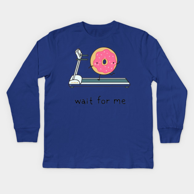 Cute Kawaii Donut - Wait for Me Kids Long Sleeve T-Shirt by TuncGK