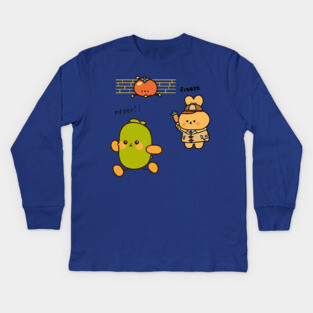Cucumber Running from Justice Kids Long Sleeve T-Shirt