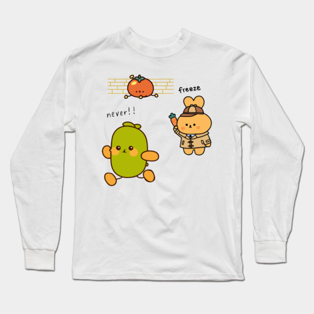 Cucumber Running from Justice Long Sleeve T-Shirt by TuncGK