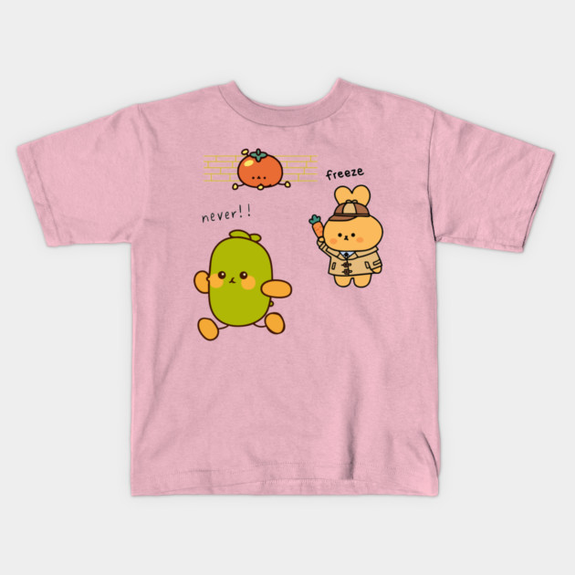Cucumber Running from Justice Kids T-Shirt by TuncGK