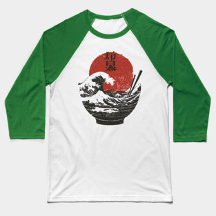 Bowl of Hokusai - Ramen Lovers Design Baseball T-Shirt