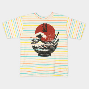 Bowl of Hokusai - Ramen Lovers Design Kids T-Shirt