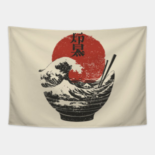 Bowl of Hokusai - Ramen Lovers Design Tapestry