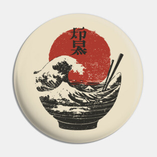 Bowl of Hokusai - Ramen Lovers Design Pin
