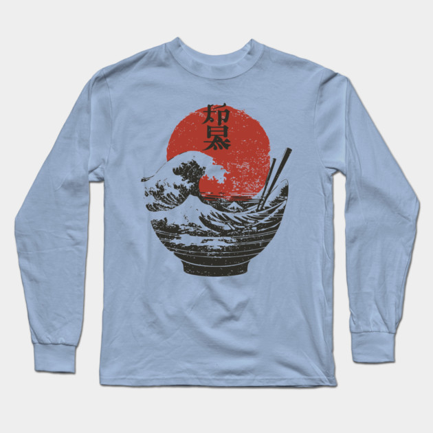 Bowl of Hokusai - Ramen Lovers Design Long Sleeve T-Shirt by TuncGK