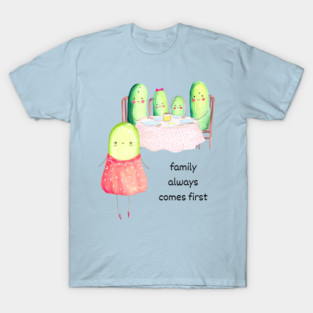 Kawaii Cucumber Family - Cute Design T-Shirt