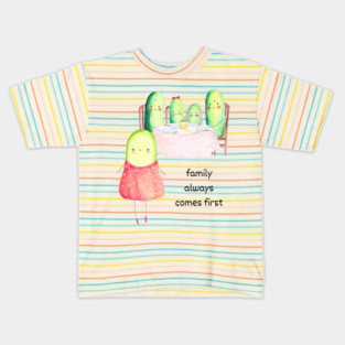 Kawaii Cucumber Family - Cute Design Kids T-Shirt