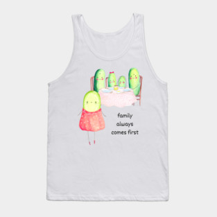 Kawaii Cucumber Family - Cute Design Tank Top