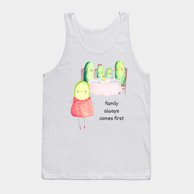 Kawaii Cucumber Family - Cute Design Tank Top by TuncGK