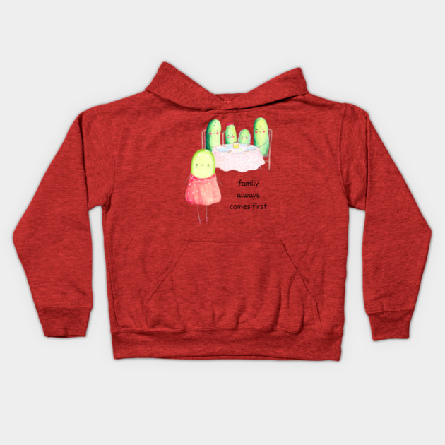 Kawaii Cucumber Family - Cute Design Kids Hoodie by TuncGK