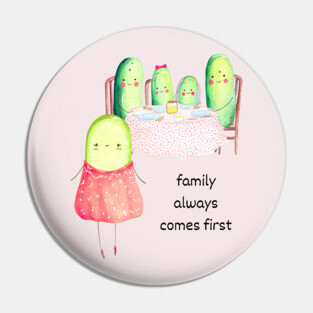 Kawaii Cucumber Family - Cute Design Pin