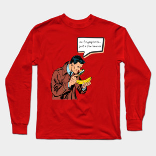 Funny Retro Detective - Comic Book Style Long Sleeve T-Shirt