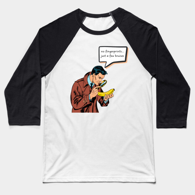 Funny Retro Detective - Comic Book Style Baseball T-Shirt by TuncGK
