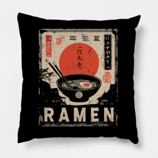Japanese Ramen Print - Traditional Ukiyo-e Style Pillow