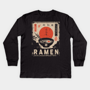 Japanese Ramen Print - Traditional Ukiyo-e Style Kids Long Sleeve T-Shirt