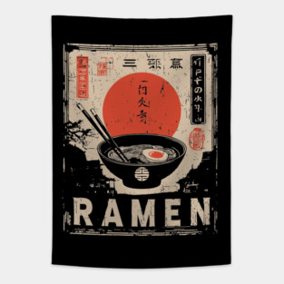 Japanese Ramen Print - Traditional Ukiyo-e Style Tapestry