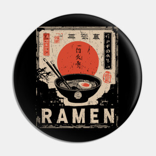 Japanese Ramen Print - Traditional Ukiyo-e Style Pin