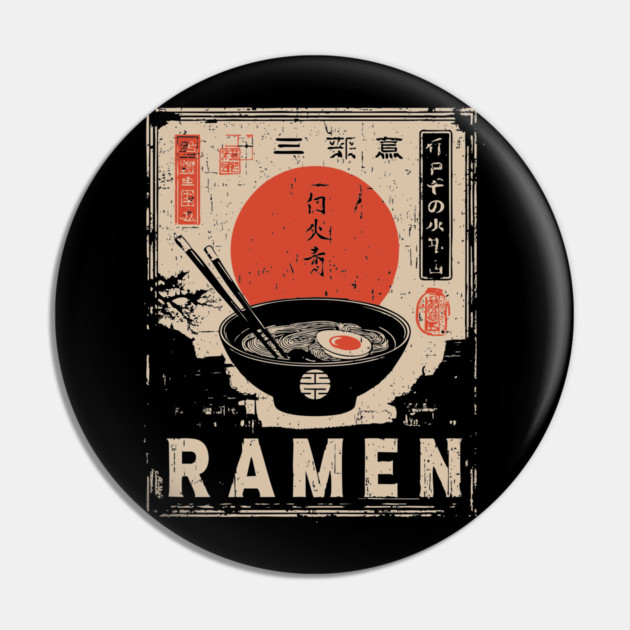 Japanese Ramen Print - Traditional Ukiyo-e Style Pin by TuncGK