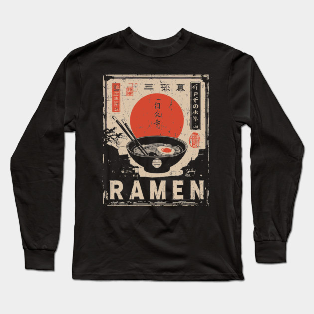 Japanese Ramen Print - Traditional Ukiyo-e Style Long Sleeve T-Shirt by TuncGK