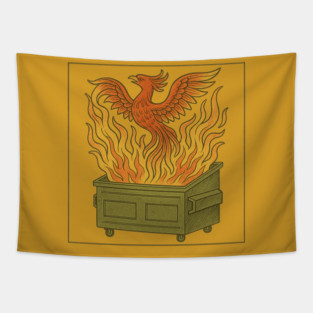 Phoenix Rising from the Dumpster Fire Tapestry